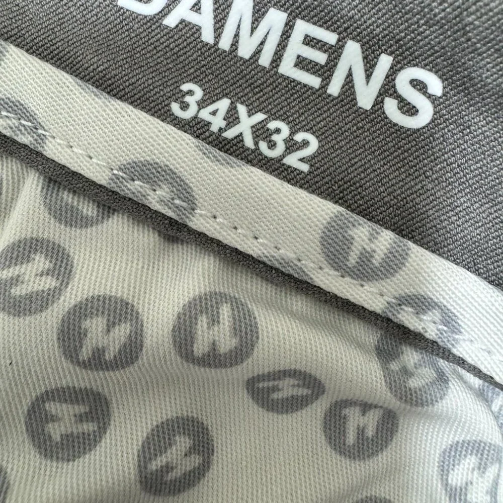 Mugsy Damens Pants Mens 34X32 Chino Stretch Comfort Gray Casual Golf - Picture 5 of 12